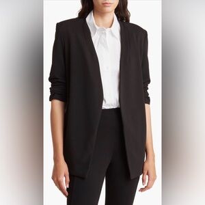 NWT | T Tahari | Collarless Open Front Blazer | Black | XS